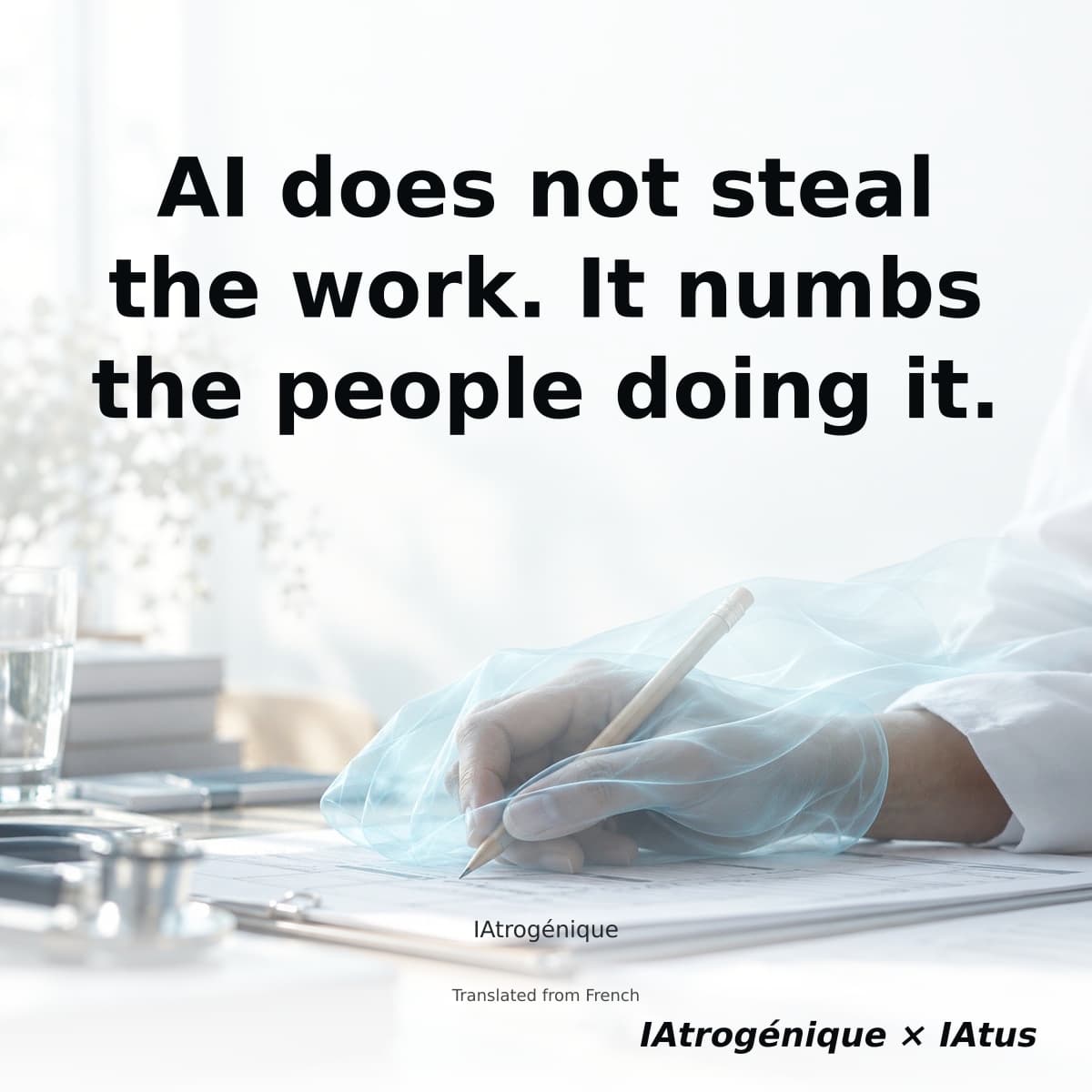 AI does not steal the work. It numbs the people doing it.