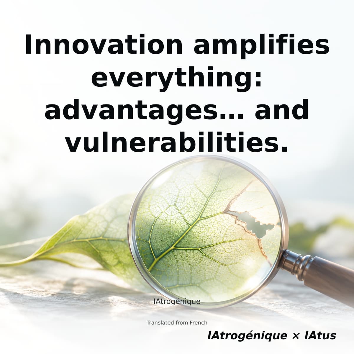 Innovation amplifies everything: advantages… and vulnerabilities.